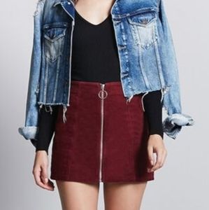 Forever 21 Corduroy Zippered Mini Skirt
